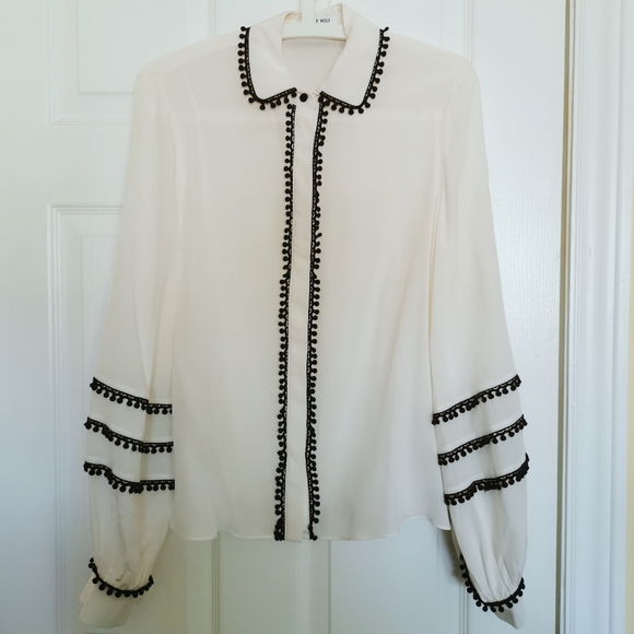 Silk lantern sleeve shirt - Picture 2 of 8